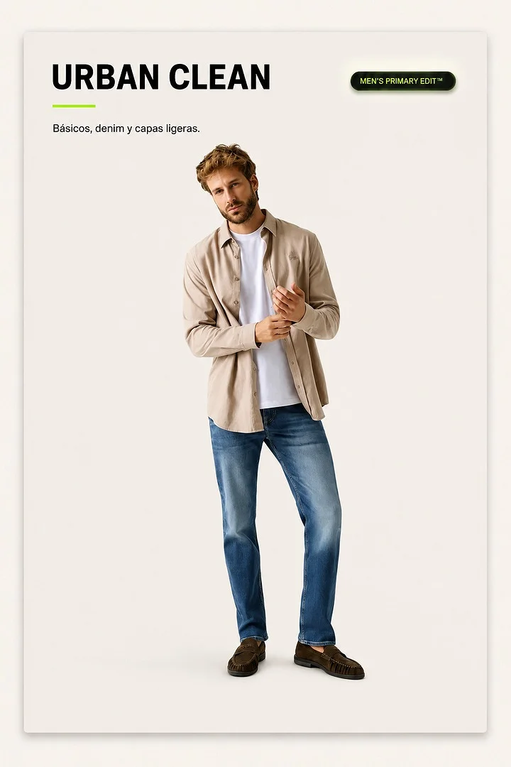 Urban clean , BAsicos, denim y capas ligeras